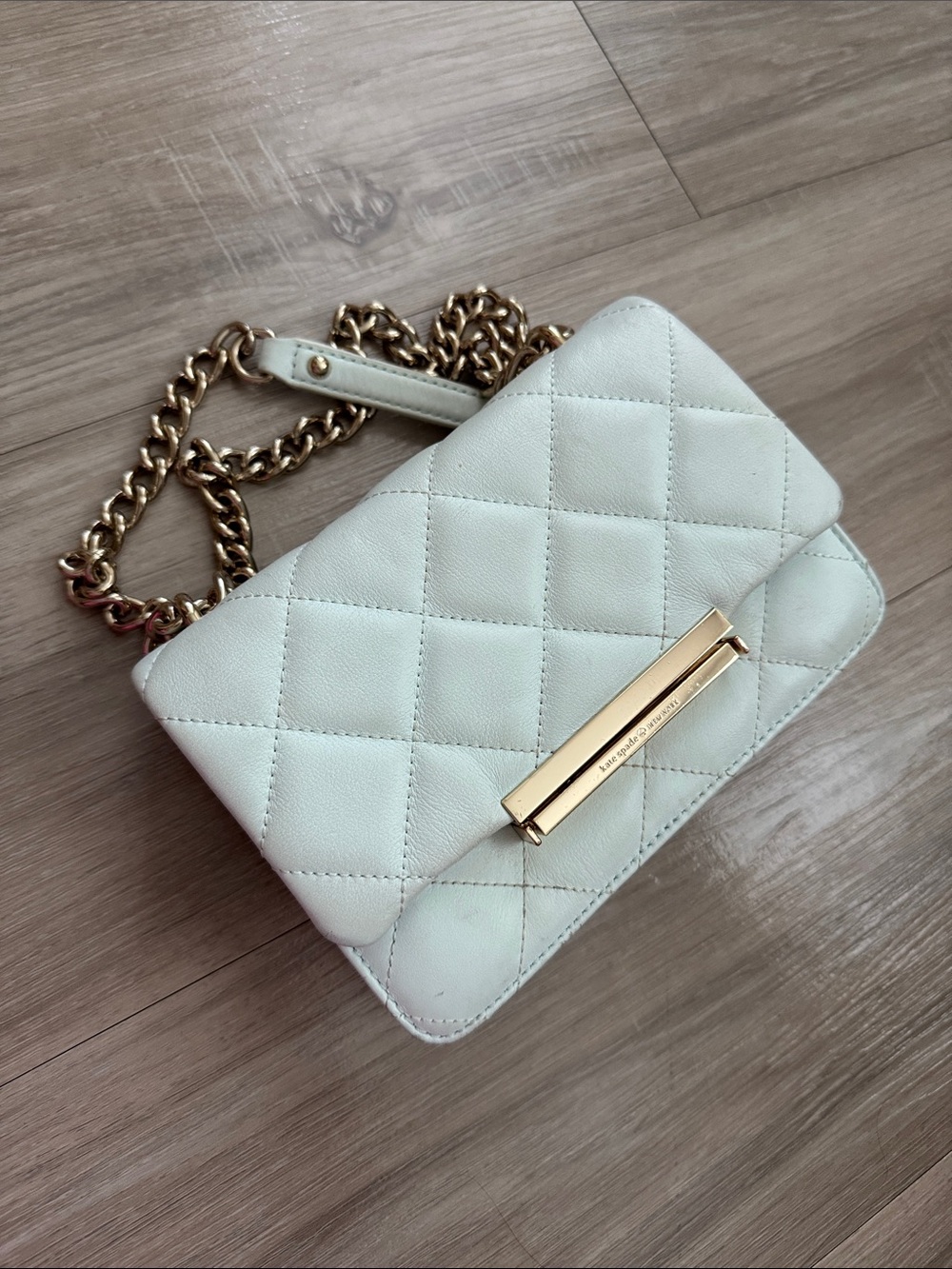 KATE SPADE Quilted Chain Shoulder Bag with Gold Hardware